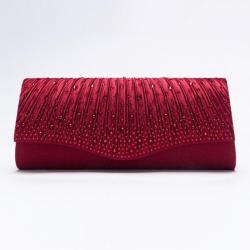 ZWY333 New Fashion Ladies Polyester Rhinestone Evening Bag Party Luxury Magnetic Clasp Clutch Bag Party Bar Crossbody Bag