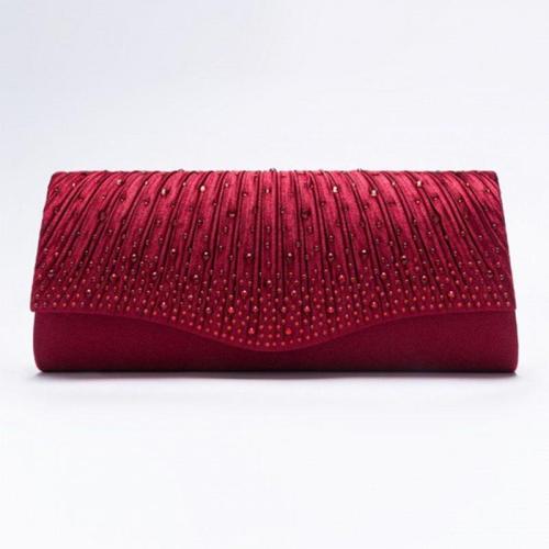 ZWY333 New Fashion Ladies Polyester Rhinestone Evening Bag Party Luxury Magnetic Clasp Clutch Bag Party Bar Crossbody Bag