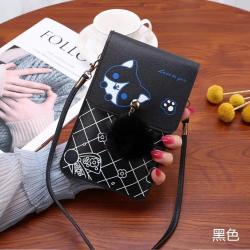 2024 New Korean Version Women's PU Shoulder Bag Fashionable Waterproof Vertical Mobile Phone Bag Sling Women's Bag