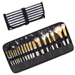 Gelory Wholesale Makeup Brush Set Organizer Rolling Cosmetic Pouch Custom Logo Travel Makeup Brushes Roll Up Bag