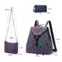 Lovevook geometric pu leather backpacks women Luminous backpack sets for ladies