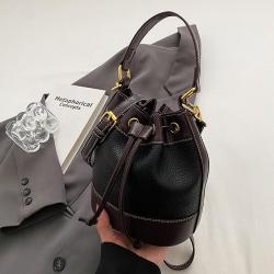 2024 Custom Drawstring PU Leather Bucket Bags Handbags For Fashion Women