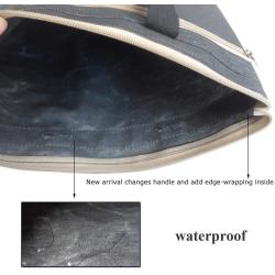 Gelory Paper Files Notebook Organizer Bag Waterproof Zipper Document Bag with Handle and Meeting Office Organizer Briefcase