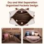 LOVEVOOK 21 in Weekender Bag with 3 packing cubes Waterproof Overnight Bag Quilted Gym duffle with Wet Pocket Travel Duffle bag