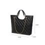 Factory Customized Black Lingge Classic Shoulder Bag Large Capacity Handbag With Metal Short Chain Shoulder Strap For Women