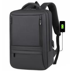 New Unisex Men's Business Travel Backpack Large Capacity Waterproof Oxford Laptop Bag with USB and Zipper Closure Polyester Lini