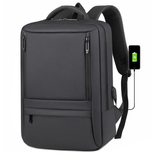 New Unisex Men's Business Travel Backpack Large Capacity Waterproof Oxford Laptop Bag with USB and Zipper Closure Polyester Lini