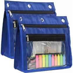 Expandable Pencil Pouch For 3 Ring Binder , Large Capacity Oxford Pencil Bag For School And Office