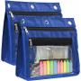 Expandable Pencil Pouch For 3 Ring Binder , Large Capacity Oxford Pencil Bag For School And Office
