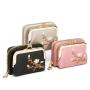 HR164 New Trend Mini Students Coin Purse PU Flower Fashion Crowd Small Wallet Women's Art Lock Clasp Organ Card Billfold