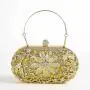 New arrival rhinestone clutch bag golden ladies purses diamond flowers clutch handbag wedding party evening bags