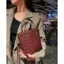 Luxury Ladies Casual Handbags Women'S Embossed Crocodile Genuine Cowhide Leather Tote Bucket Crossbody Shoulder Bag Purses