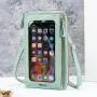 2024 touch screen mobile phone bag anti-theft shoulder crossbody bags transparent mini small wallets cell phone bag