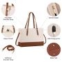 LOVEVOOK PU Leather 15.6 inch Business Office Work Ladies Laptop Tote Hand Bag with USB Large Briefcase Laptop Handbag for Women