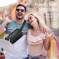 Gelory Water Resistant Outdoor Hiking Traveling Waist Fanny Pack Large Capacity Shopping Mens Chest Bag With Breathable Mesh Pad