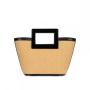 2022 Fashion Ladies Vintage Plastic Straw Beach Women Handbag Natural Bucket With Square PU Top Handle Clutch Ladies Basket Bags