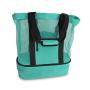 Customized Waterproof Foldable Mesh Custom Logo Tote Beach Shopping Bag With Insulated Cooler Compartment
