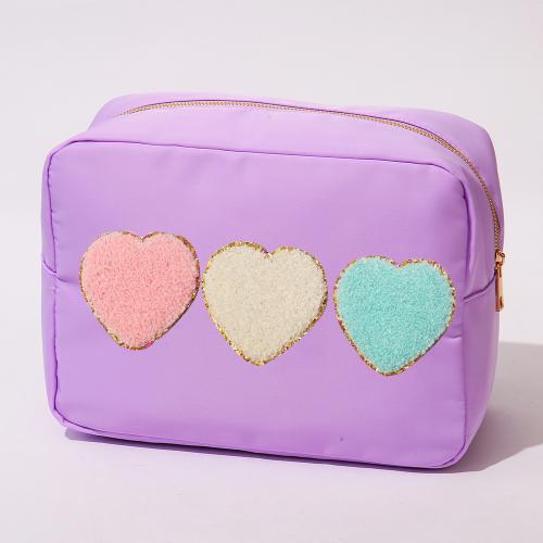 Stock Lavender S M L XL 4 Pieces No MOQ Nylon DIY Personalize Cosmetic Bag Zipper Pouch Gift for Girl Women Large Makeup Bags