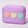 Stock Lavender S M L XL 4 Pieces No MOQ Nylon DIY Personalize Cosmetic Bag Zipper Pouch Gift for Girl Women Large Makeup Bags