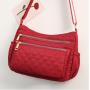 Trendy Ladies Leather Handbag with Large Capacity Single Shoulder Quilted Bag Vintage Summer Style Pearl Decoration Zip Closure