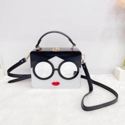 Custom Acrylic resin square box Fashionable Spliced Beauty Face Women clutch Bag Cartoon Personality Design Unique Handbag
