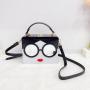 Custom Acrylic resin square box Fashionable Spliced Beauty Face Women clutch Bag Cartoon Personality Design Unique Handbag