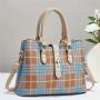 ZR709 Woman Bag Handbag Retro Lattice PU Fashion Female Latch Portable Big Shoulder Bag Girl Versatile Tote Bag Shopping Party