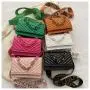 2024 New Small Square Diamond Lattice Bag Pu Solid Zipper Fashion Single Shoulder Messenger Bag With Chain Ladies Handbag
