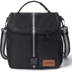 Reusable Insulated Polyester Lunch Box with Adjustable Shoulder Strap Leakproof Cooler Tote Bag Waterproof Women's Cooler Bags