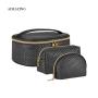 Cosmetic Set Case Vegan Leather Makeup Bag Personalized Travel Makeup Cosmetic Bag Luxury Black Toiletries Bag For Makeup Vegan