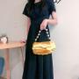 Custom party  big sequins beads chain shoulder bag  Leisure pearl beads round platinum sequins handmade beaded handbag for women