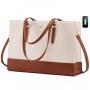 LOVEVOOK PU Leather 15.6 inch Business Office Work Ladies Laptop Tote Hand Bag with USB Large Briefcase Laptop Handbag for Women