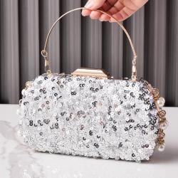 New sequined evening bag beads retro shiny party bag evening dress clutch bag fashion handbags for ladies