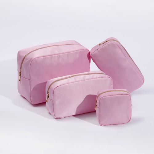 Portable Eco Friendly Women Pink Cosmetic Organizer Storage Bag Kids Nylon Travel Zipper Pouch Custom Best Gifts Makeup Bag