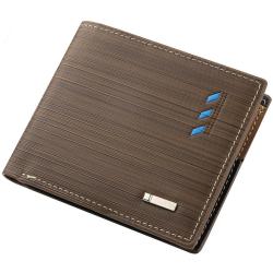 ZR654 Men Short Wallet Card Holder Card Positions Case Open Frosting Purse Retro Money Clip Billfold Dollars PU Open Wallet
