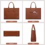 LOVEVOOK 15.6 inch Work Business Leather Laptop Tote Bags for Women Ladies 2pcs Waterproof Office Computer Shoulder Handbag Bags