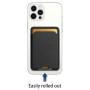 ZF207 New Metal Leather Hidden Pull Out Phone Holder Universal Desktop Magnetic Card Case