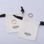 Custom Logo Printing Brush Canvas Drawstring Jewelry Bag Packaging Small Cotton Gift Canvas Jewelry Pouch