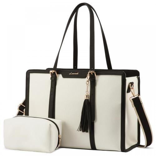 2022 Custom LOVEVOOK canvas office business handbags 15.6in shoulder bag fashion casual 2pcs laptop tote bag briefcase for women