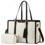 2022 Custom LOVEVOOK canvas office business handbags 15.6in shoulder bag fashion casual 2pcs laptop tote bag briefcase for women