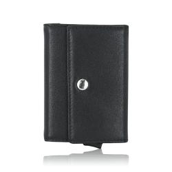 Smart Mens Wallet with Card Holder PU Leather Business Card Case Pocket Business Card Holders Zipper RFID Blocking Wallet