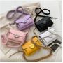 2024 Summer Girl's Bag New Korean Fashion Single Shoulder Bag With Braided Belt Colorful Square Cover Messenger Ladies Bag