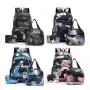 ZR900 Fashion Schoolbag Sets Student Backpack Lunch Bag Boy Girl Senior High Quantity Nylon 3-piece-set Laptop Bag Travel