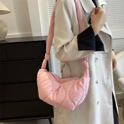 HR732 Women's Minimalist Temperament Gentle Soft Bag Oxford Pleated Underarm Bag Women's New Shoulder Crossbody Small Square Bag