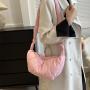 HR732 Women's Minimalist Temperament Gentle Soft Bag Oxford Pleated Underarm Bag Women's New Shoulder Crossbody Small Square Bag