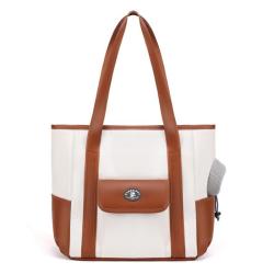 ZR848 Pet Bag Dog Cat Travel Exposed Head Portable Shoulder Tote Bag Lovely PU Canvas Breathable Fabric Portable Outdoor Pet Bag