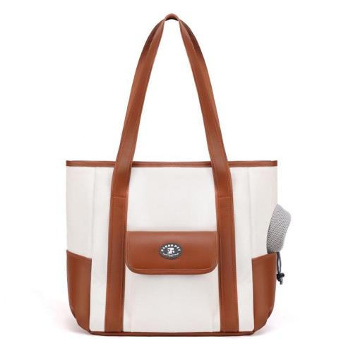 ZR848 Pet Bag Dog Cat Travel Exposed Head Portable Shoulder Tote Bag Lovely PU Canvas Breathable Fabric Portable Outdoor Pet Bag