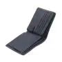 Eco vegan leather trifold wallet slim rfid men's wallet in horizontal with coin compartment and 2 mesh id pocket