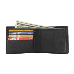 Full Grain Genuine Leather Short Card Holder Wallet Mens Leather Bifold Wallet