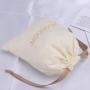 Custom Logo High Quality Cotton Linen Dust Packing Bag Natural Soft Cotton Gift Shoe Shopping Drawstring Pouch